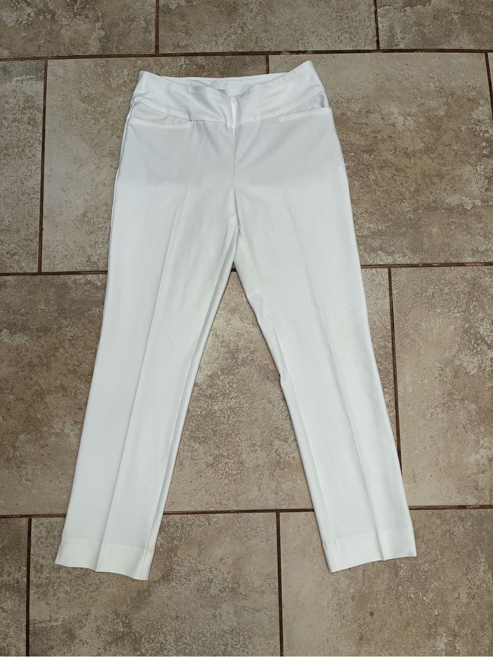 Tail White Cropped Pull-On Ankle Pants